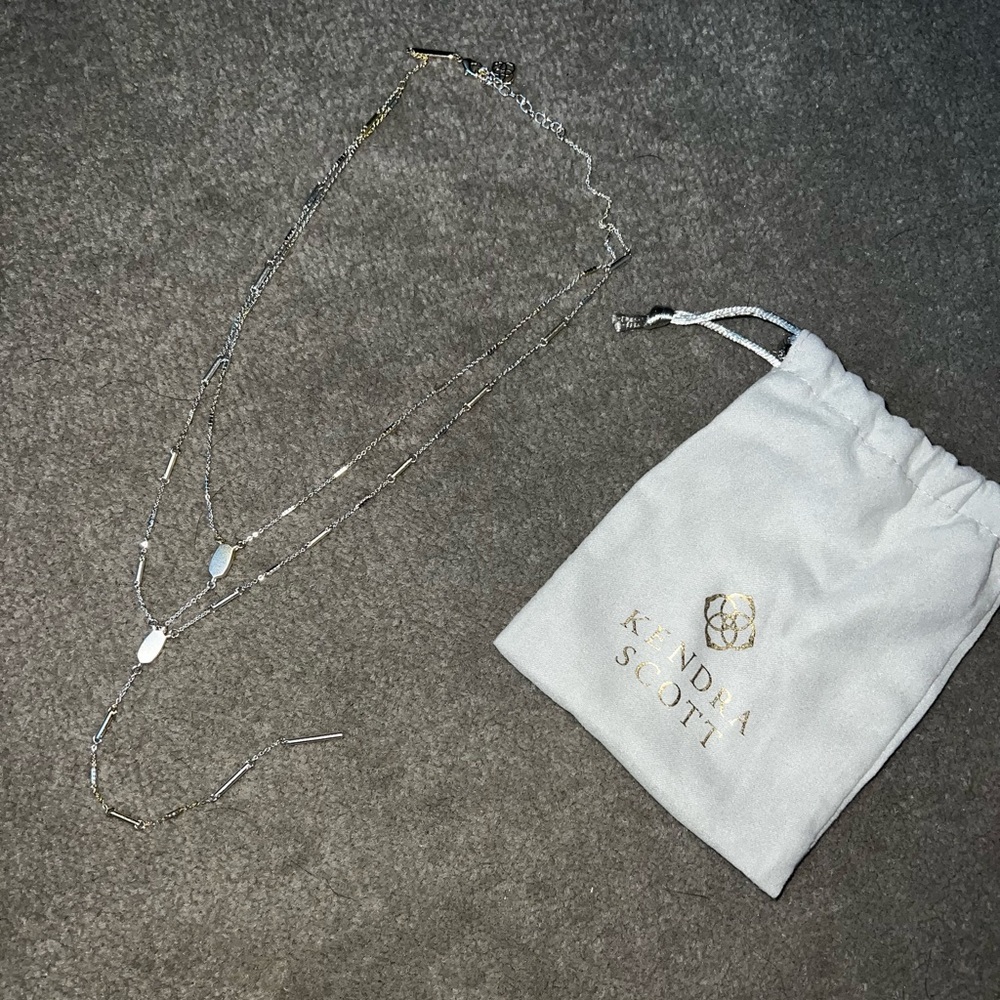 Kendra Scott Silver Layered Lariat Necklace